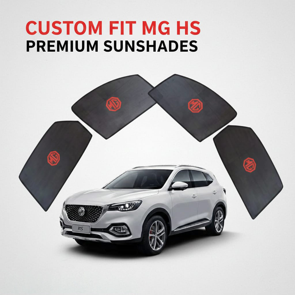 MG HS Custom Fit Window Sun Shades – Fixed Type UV Protection Car Sunshade Curtains | Heat Insulation | Privacy Protection | Easy Install