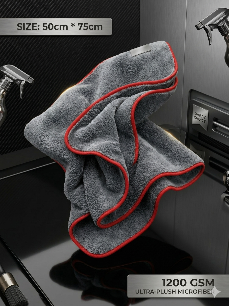 VOX 1200 G sm 50x75 cm Premium Microfiber Cleaning Cloth – Microfiber Cloth | Ultra Thick Super Absorbent Towel for Car, Bike & Home – Scratch-Free, Lint-Free Polishing Cloth