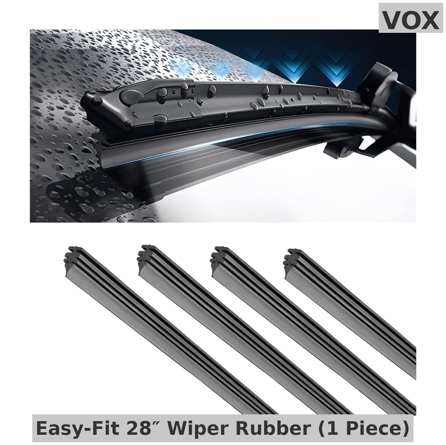 28 Inches Wiper Blade Rubber Replacement 6mm Universal Windshield Wiper Blade Refill (2 Pcs) - Wiper Blade Rubber