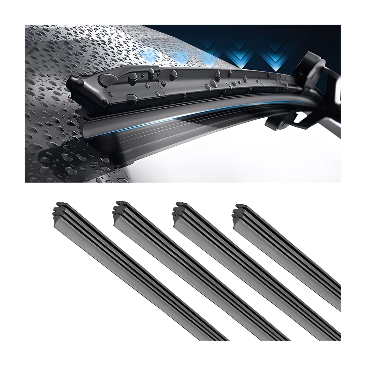 Wiper Blade Rubber Replacement 2 Pcs 14 inches + 26 inches Toyota Corolla Car Wiper Replacement Rubber - Toyota Corolla Windshield Wiper Blade Replacement Rubber