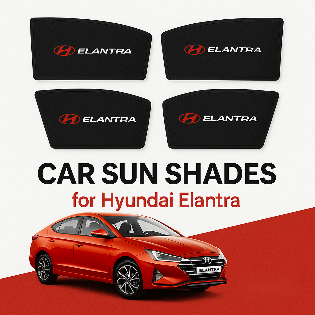 Hyundai Elantra Sun Shade 4 Pcs High Quality Sun Shade - Black - Side Window Sun Shades, UV Protection n Easy Fit