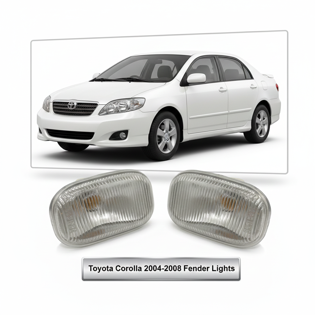 Toyota Corolla Pack of 2 2004–2008 Fender Indicator Lights – Side Turn Signal Lamp Set