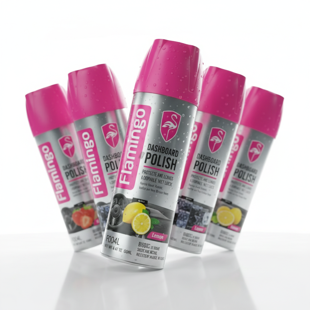 Flamingo Car Dashboard & Leather Polish 450 ML | Long-Lasting Shine & Interior Protection | Flamingo Dashboard Polish Spray