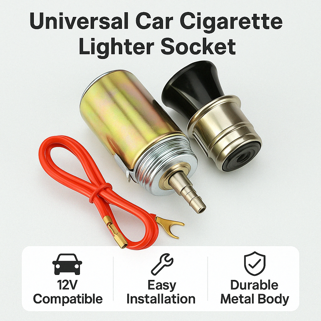Universal Type Car cigarette Lighter-(12v Can be used both in Motorcycle and Cars)