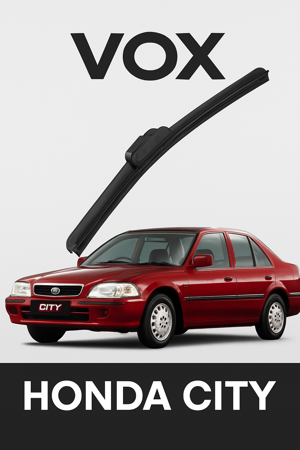 Honda City 1996–2002 Wiper Blades Set | Soft Silicone, Metal Frame & Hybrid Special Wipers | Noise-Free Streak-Free Windshield Wipers