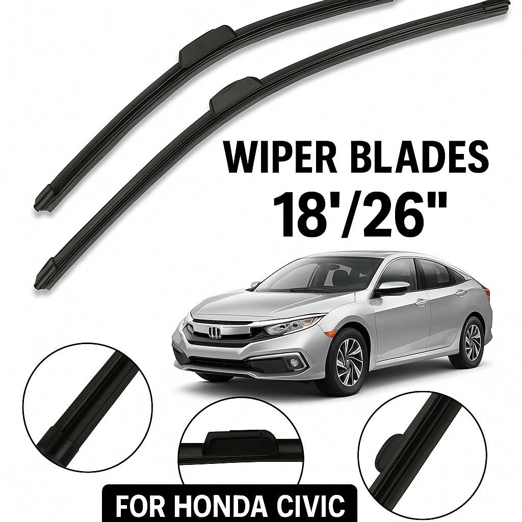 Honda Civic Wiper Blade Set 26/18 Inch 2016-2025 | Front Windshield Wipers – 10th & 11th Gen | Smooth & Streak-Free