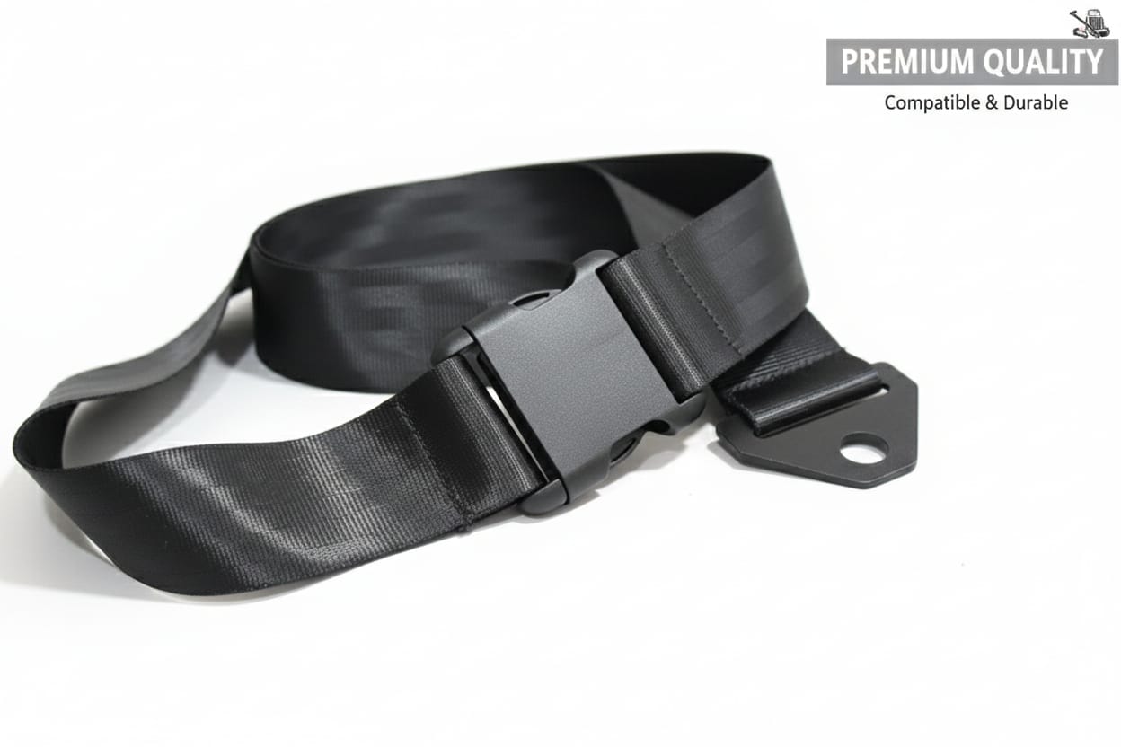 Pack of 2 Universal Car Seat Belt 2-Point Adjustable Safety Belt Set – Heavy Duty Vehicle Seat Belts for Car / Van / Jeep